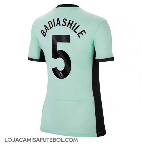 Camisa de Futebol Chelsea Benoit Badiashile #5 Equipamento Alternativo Mulheres 2023-24 Manga Curta